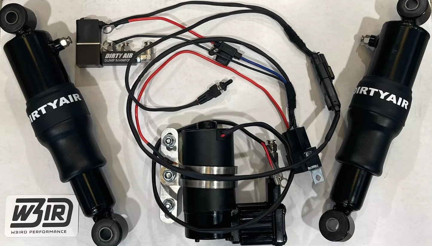 Plug-n-Play Dirty Air Basic Rear Air Ride Kit for H-D Touring 1990-Current