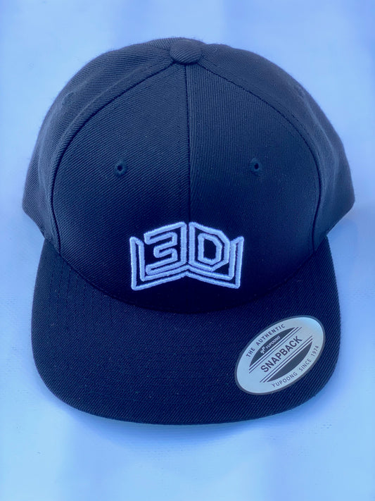 Black W3D Outline Logo Hat - Snap Back - Solid Back